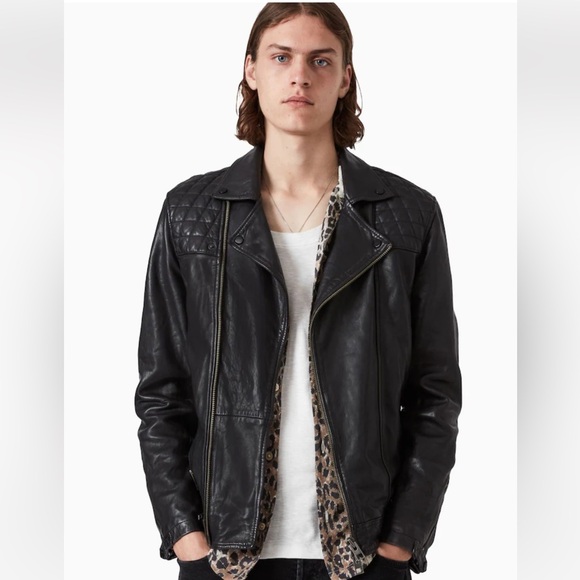 All Saints Other - AllSaints Black Conroy Biker Black Quilted Leather Jacket